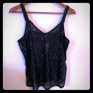 Maurices Black Sequin Tank Top, Large, NWT